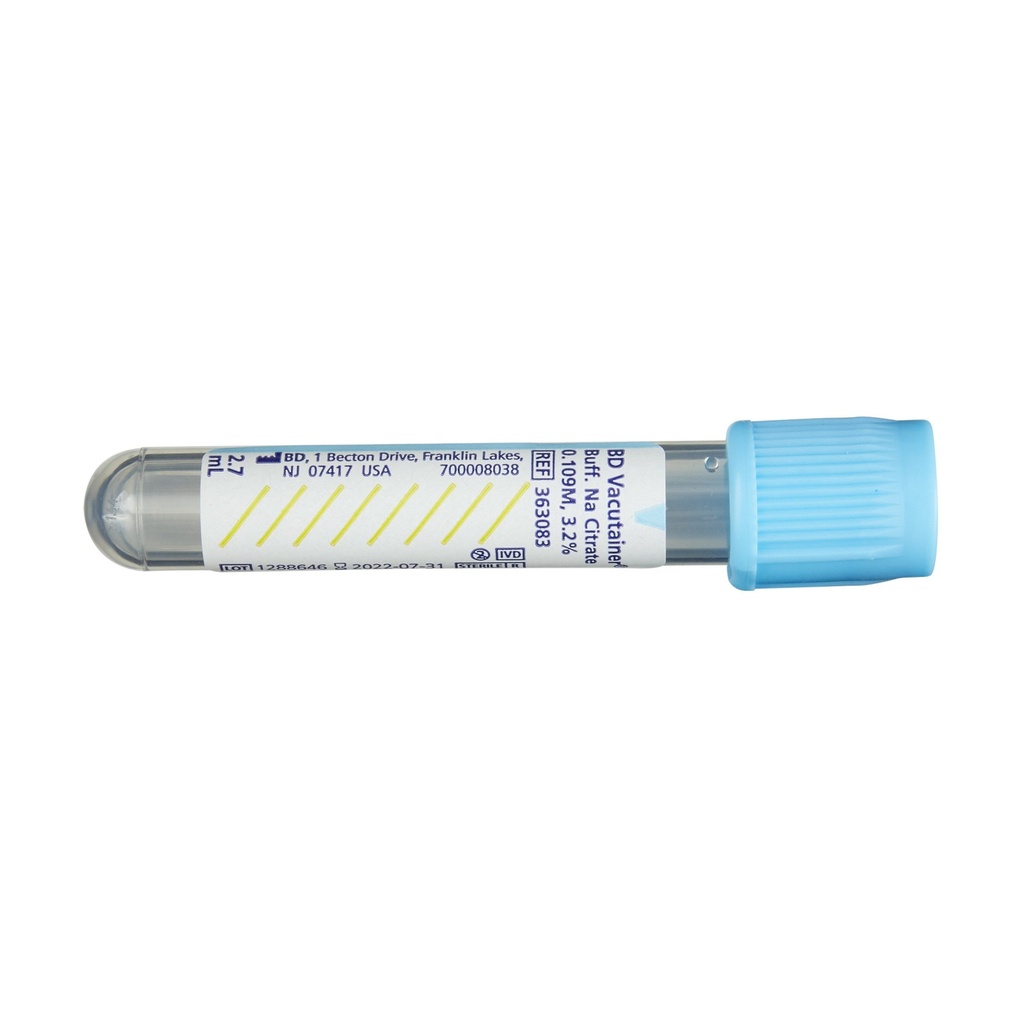 BD Vacutainer® Plus Venous Blood Collection Tube Sodium Citrate Additive 2.7 mL BD Hemogard™ Closure Plastic Tube